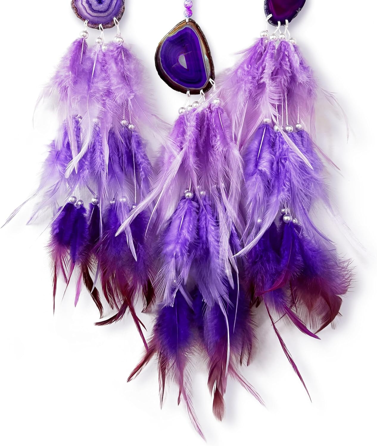 Purple Dream Catcher with Agate Stone and Chakra Gemstone