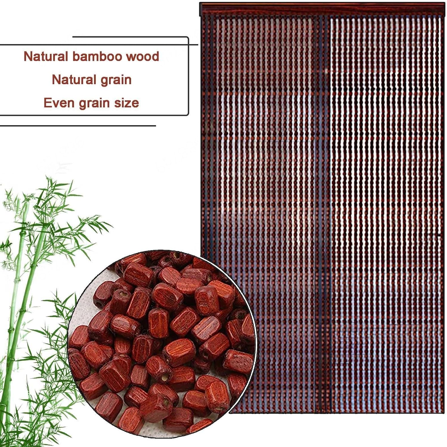 Wooden Beaded Bamboo Door Curtain 100 Strands