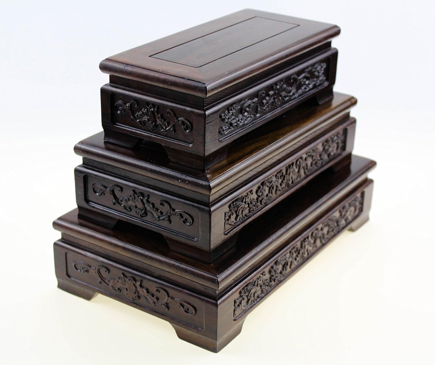 Oriental Furniture Chinese Rosewood Solid Mahagony Display Stand Pedestal