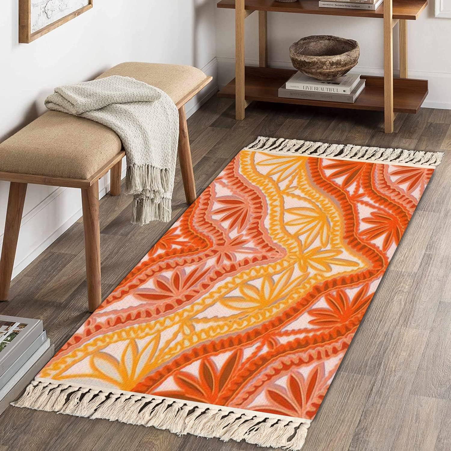 Boho Kid Bedroom Playroom Area Rug with Tassels