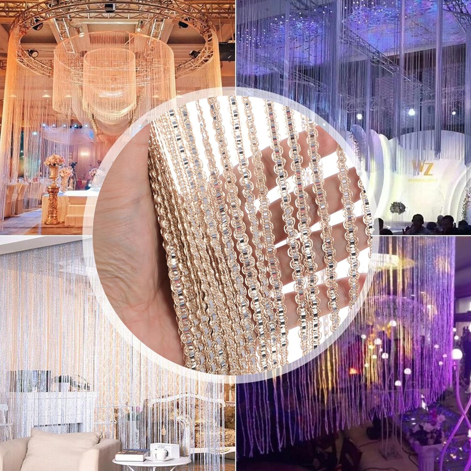 Bead Curtain for Doorway 100x200cm Sparkle Decor Panel