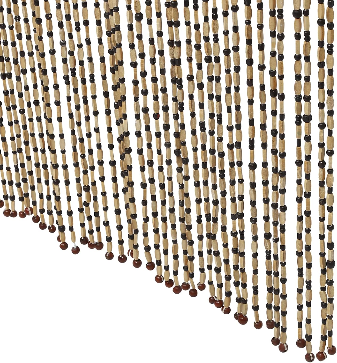 Natural Wood and Bamboo Beaded Curtain 49 Strands
