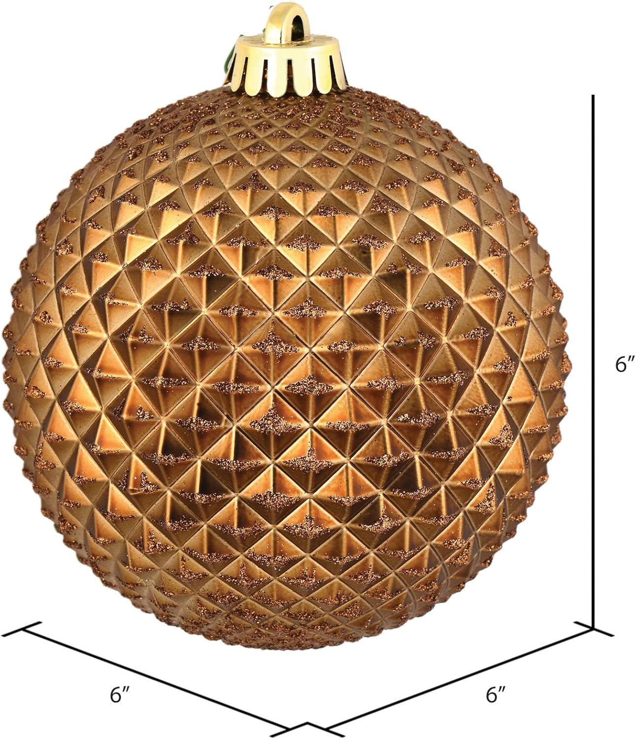 Vickerman 6 Inch Mocha Durian Glitter Ball Ornament