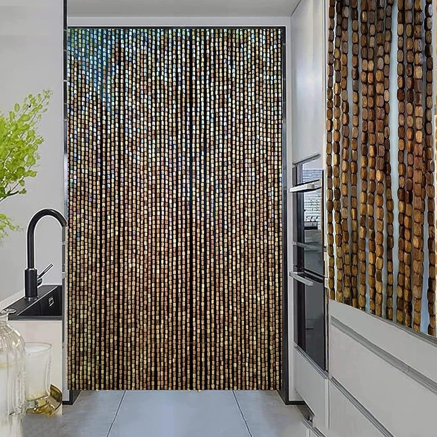 Wcxixo Wooden Bamboo Beaded Curtain for Doorway