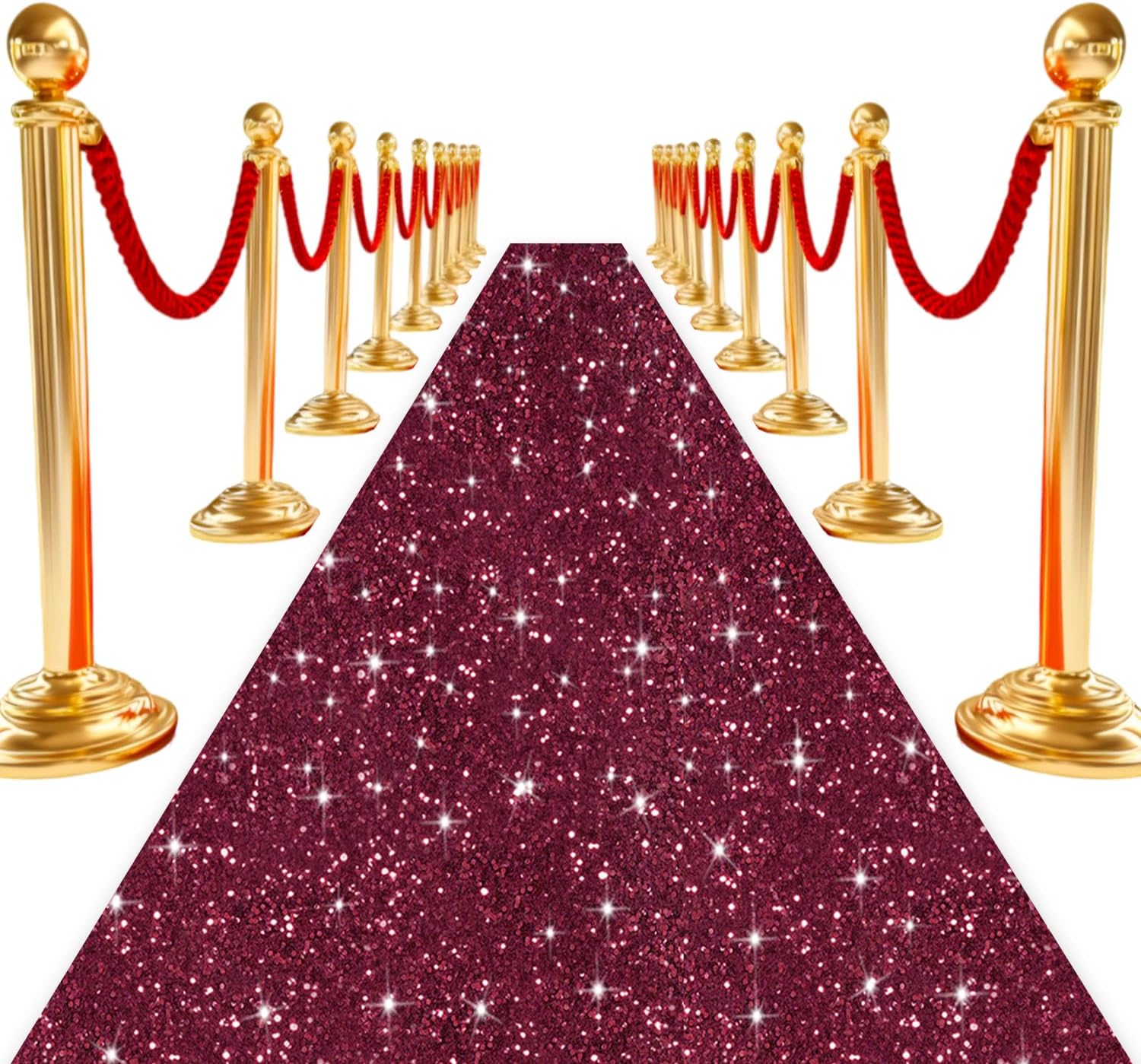 Burgundy Glitter Sequins Aisle Runner 4ft x 15ft