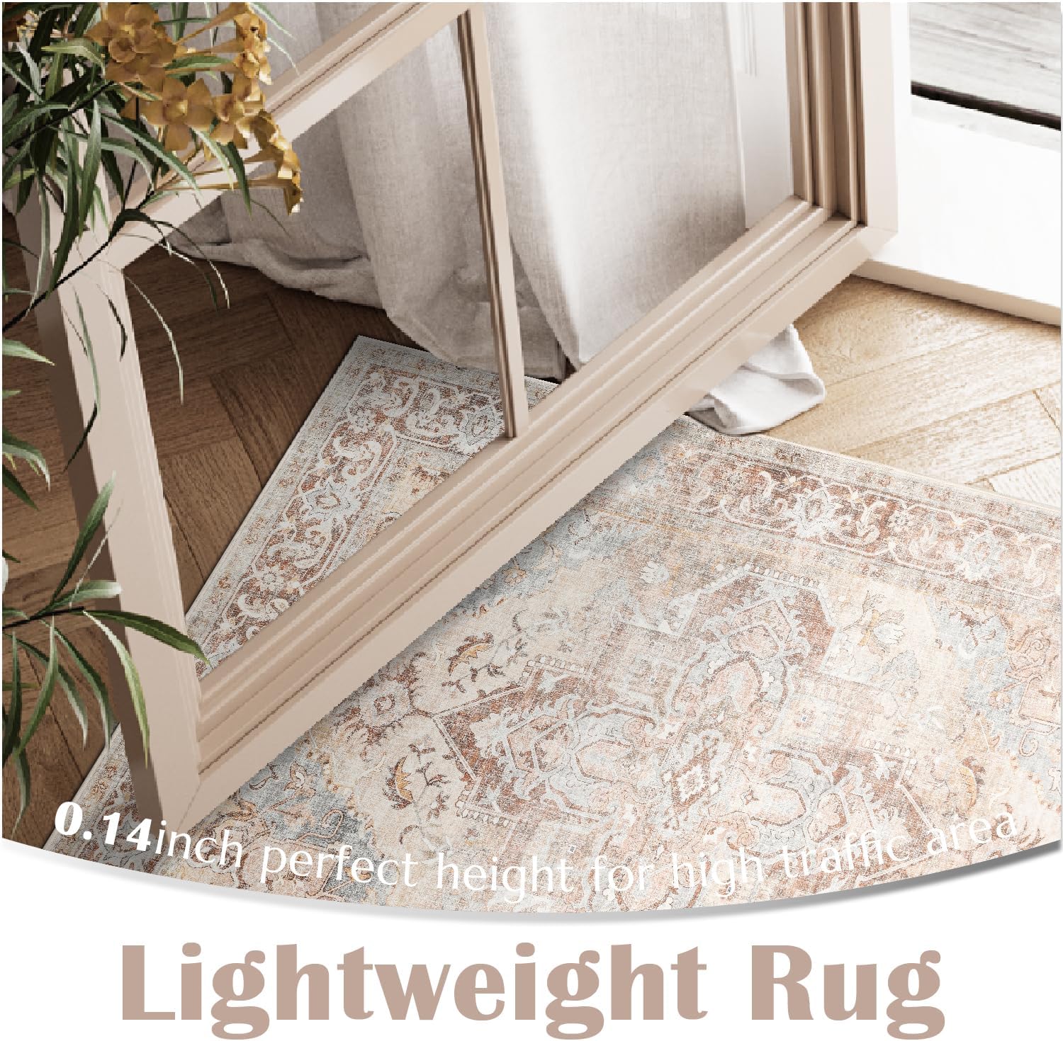 Jinchan Runner Rug 2x6 Washable Indoor Non-Slip Accent Carpet