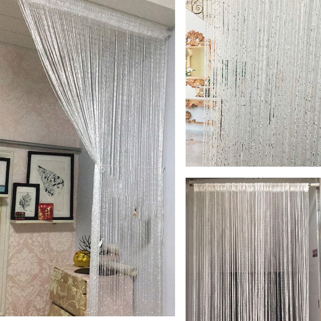 Fut Forever Glitter Crystal Curtain Panel Divider