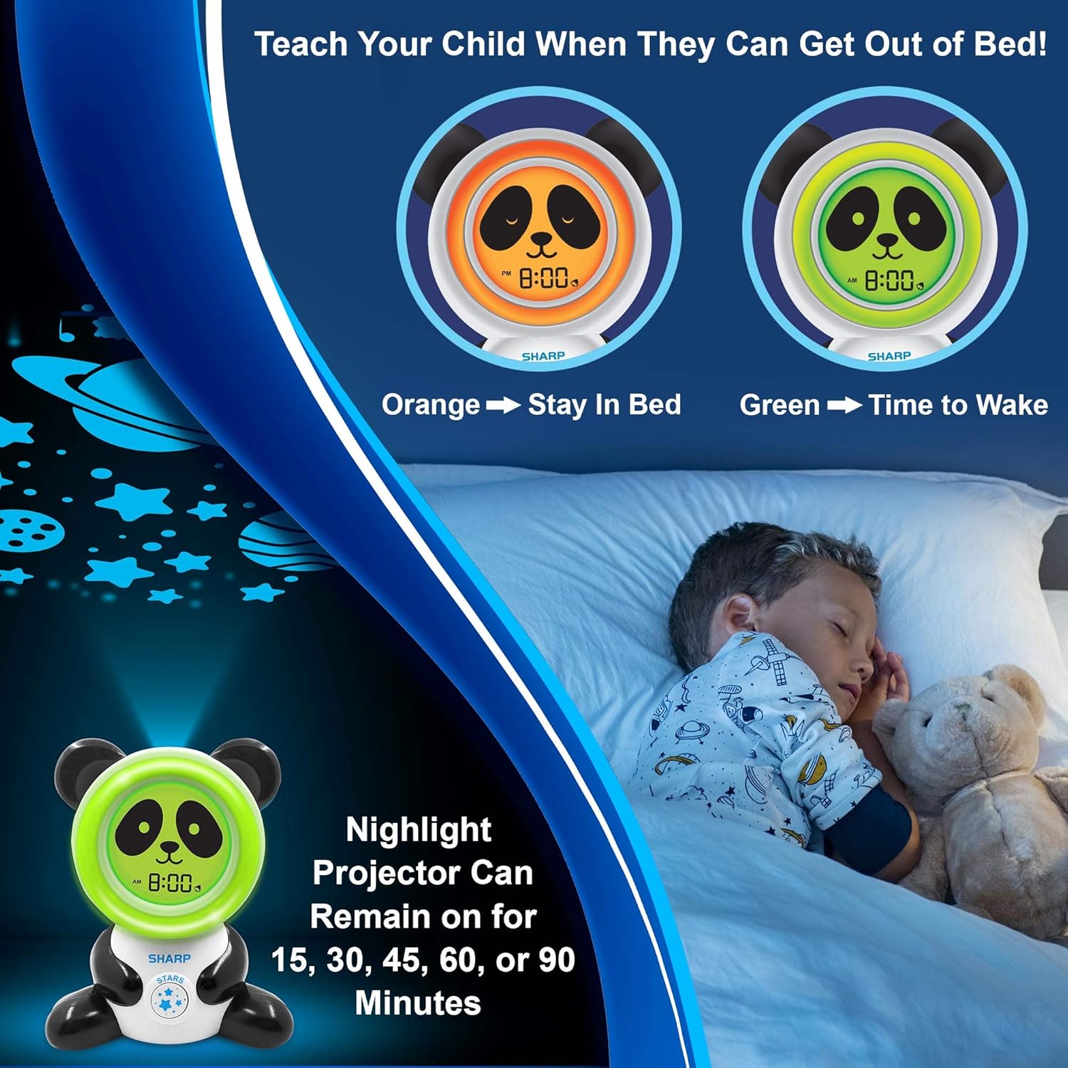 Sharp Ready to Wake Bear Sleep Trainer Alarm Clock