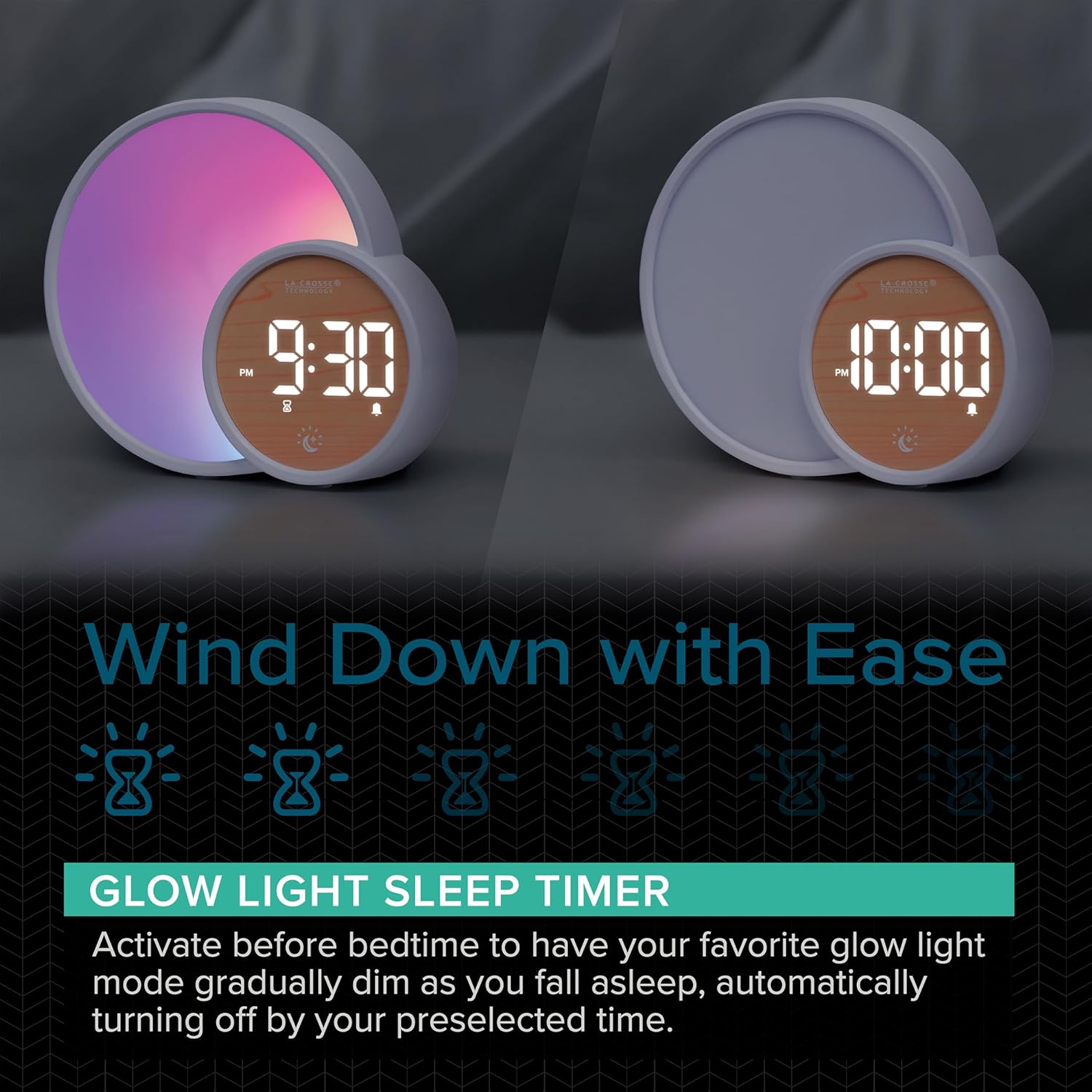 La Crosse Technology L Eclipse Light Assist Alarm Clock