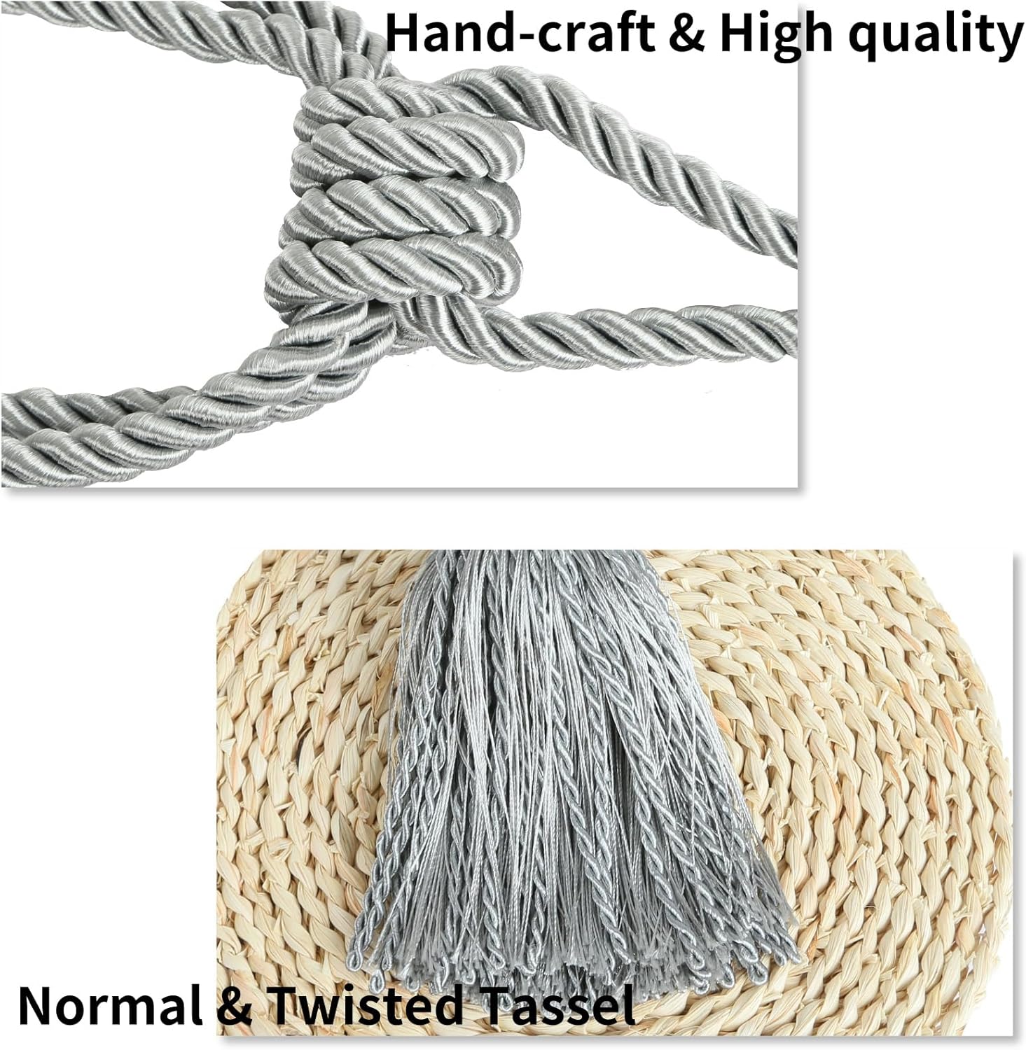 2 Pack Curtain Tiebacks with Tassel Modern Window Holdbacks