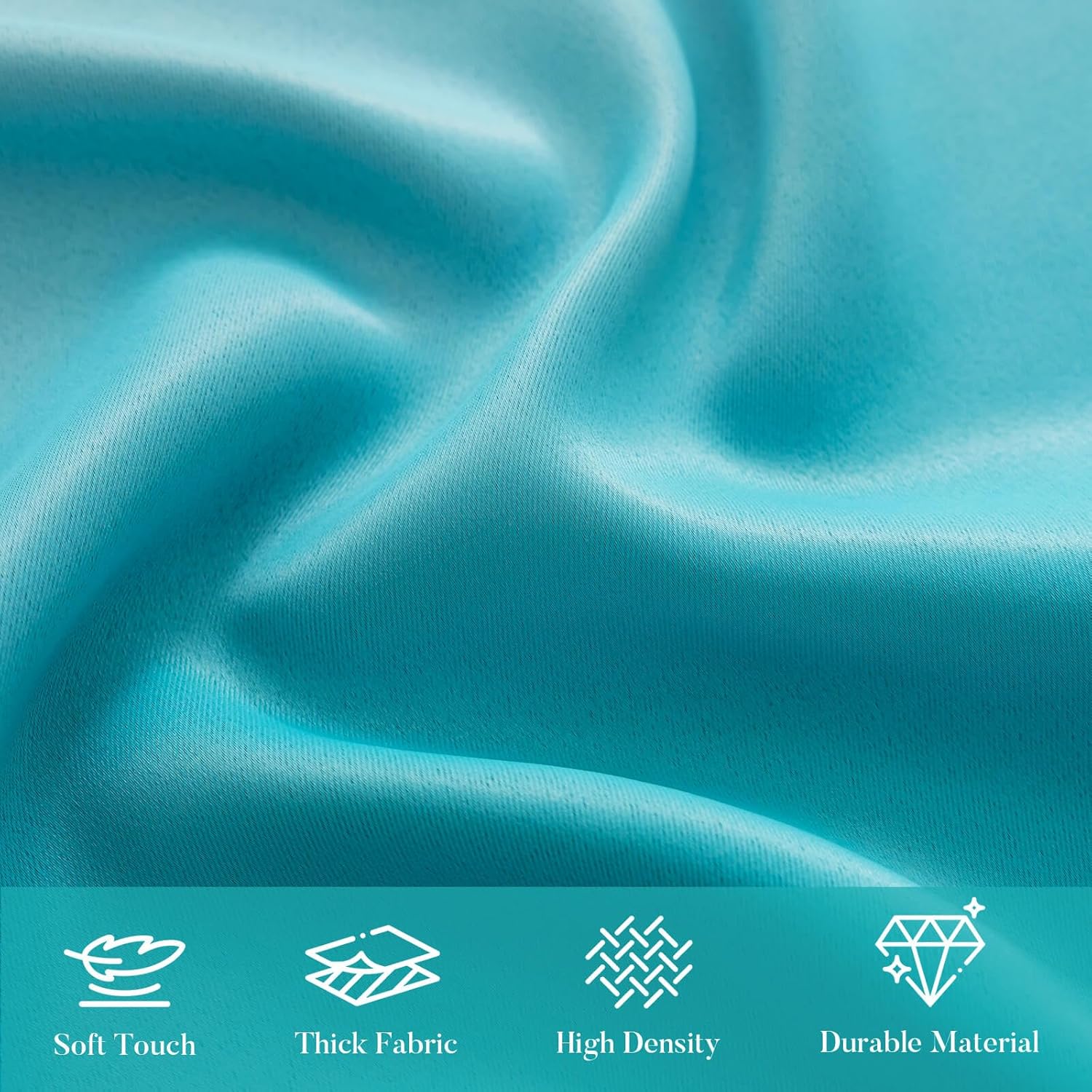 WUBODTI Blackout Teal Curtains 2 Panels 42x84 Inch