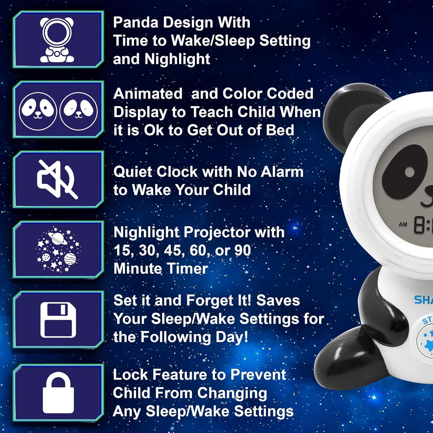Sharp Ready to Wake Bear Sleep Trainer Alarm Clock