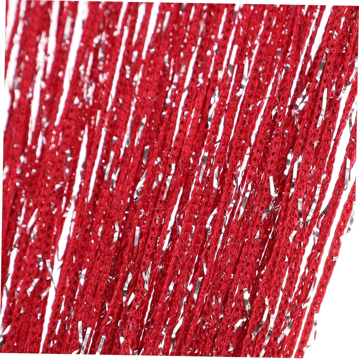 Silver Silk String Curtains for Doorway Boho Room Divider