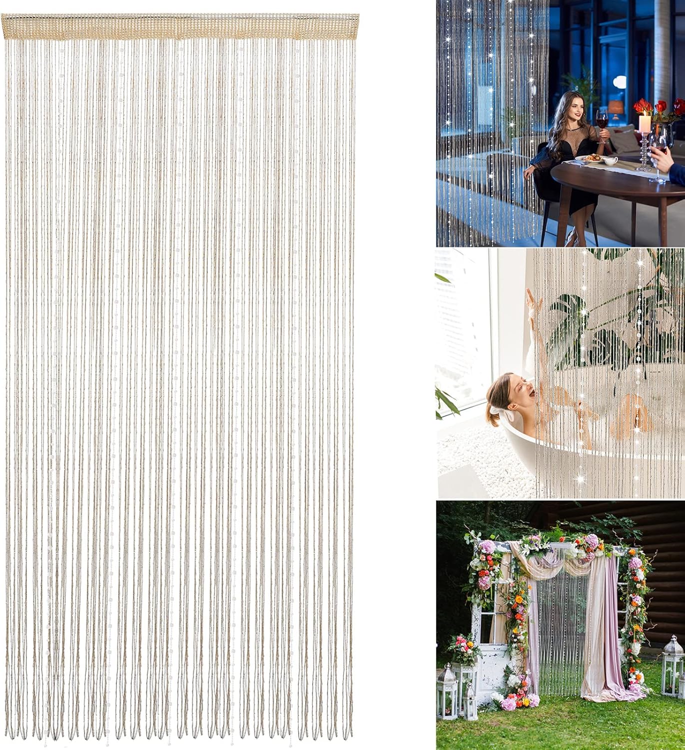 Crystal Beaded Curtain Divider Strip Tassel for Doors and Windows