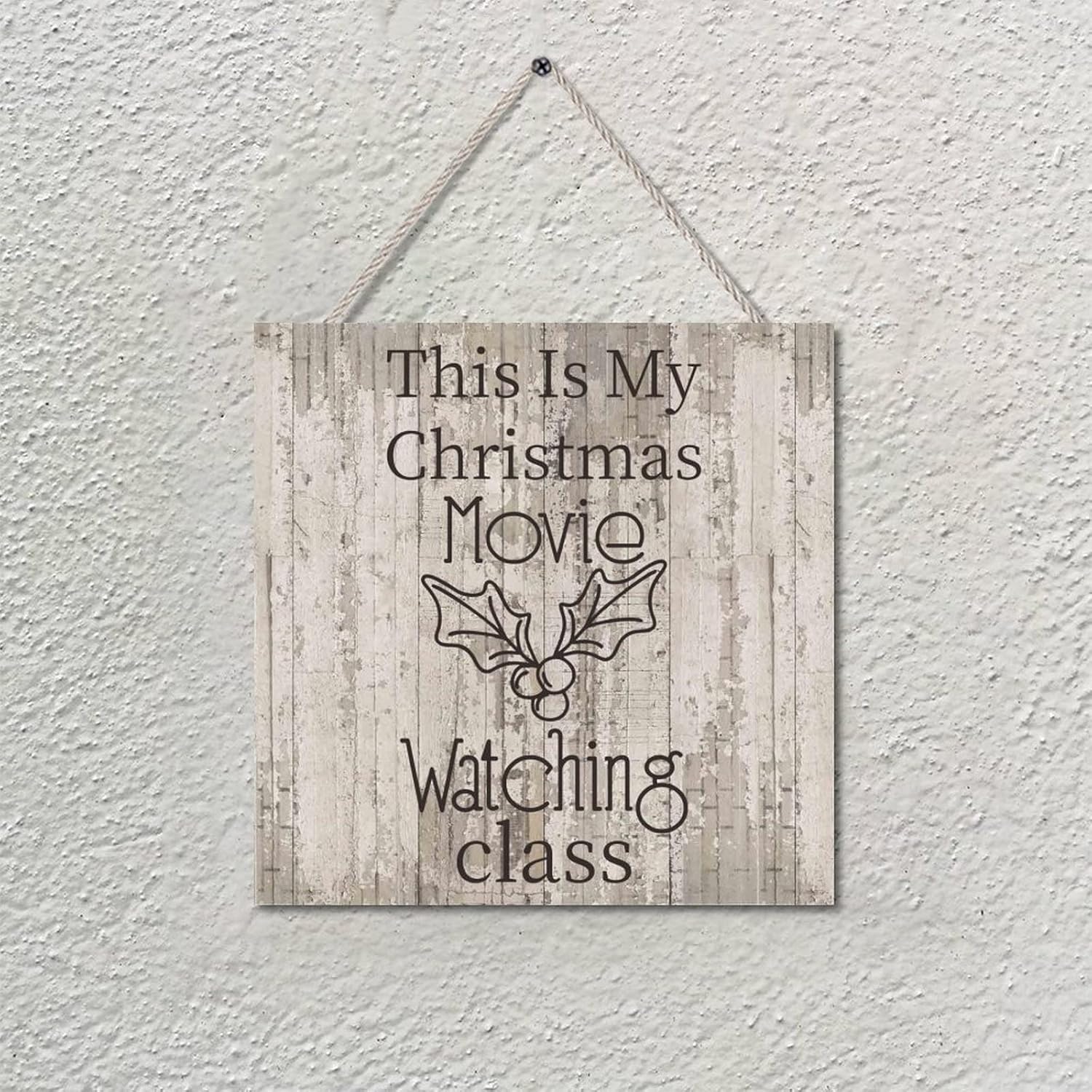 Christmas Movie Watching Wood Plaque Wall Decor