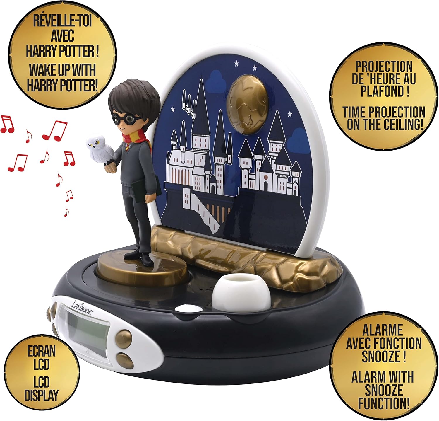 Harry Potter Projector Alarm Clock with Night Light and Sound Effects