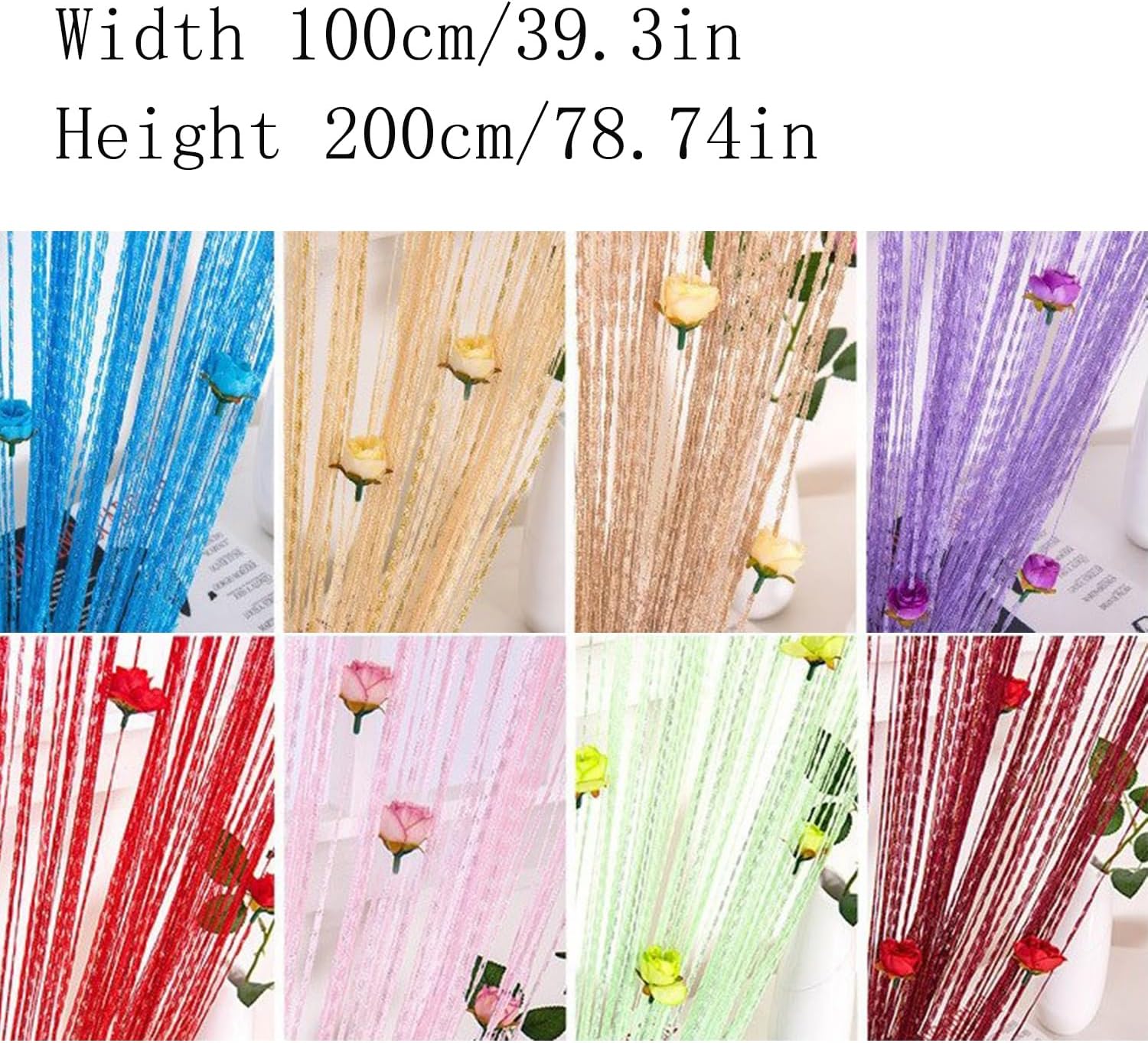 RJDJ Rose Thread Door Curtain for Home Decor