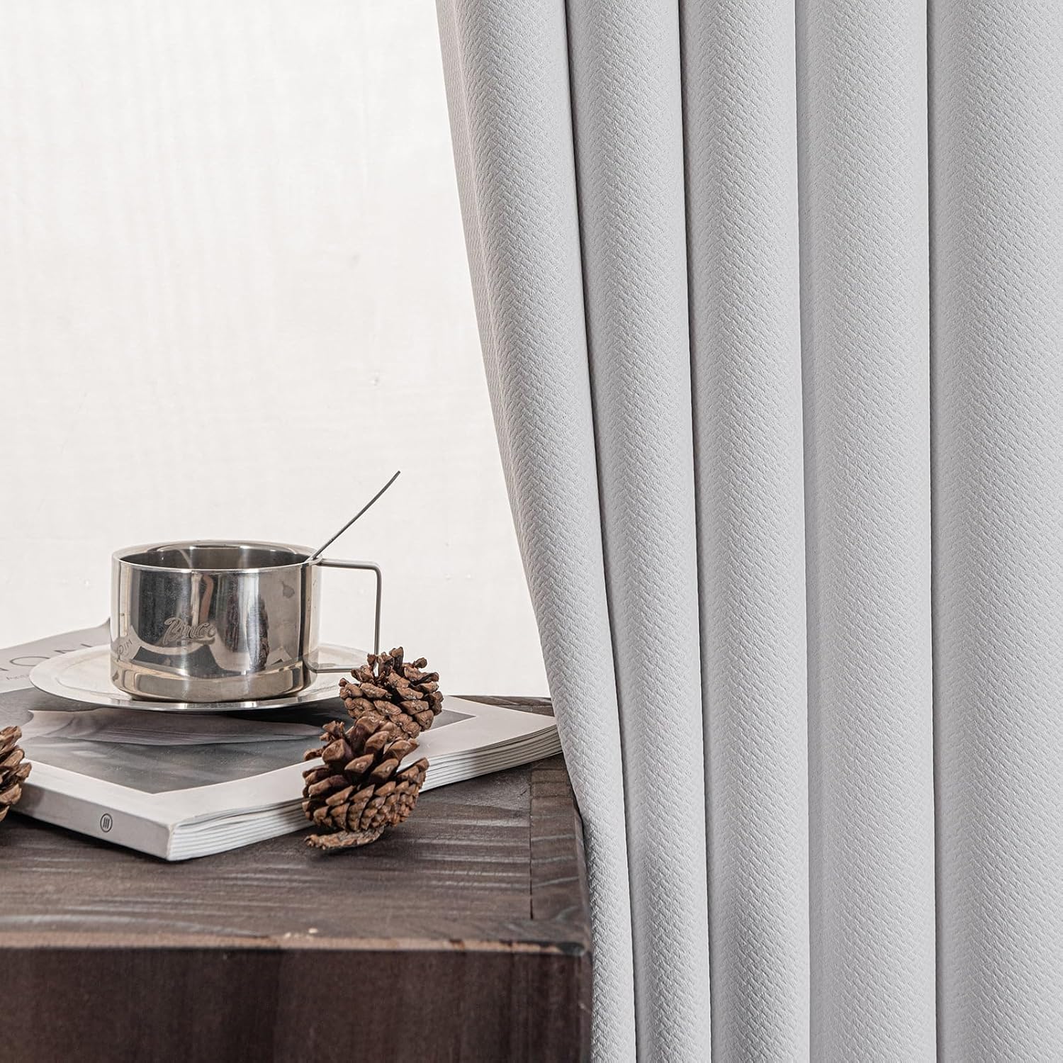 NANPIPER Blackout Curtains 2 Panels Set W38 x L45 Inches