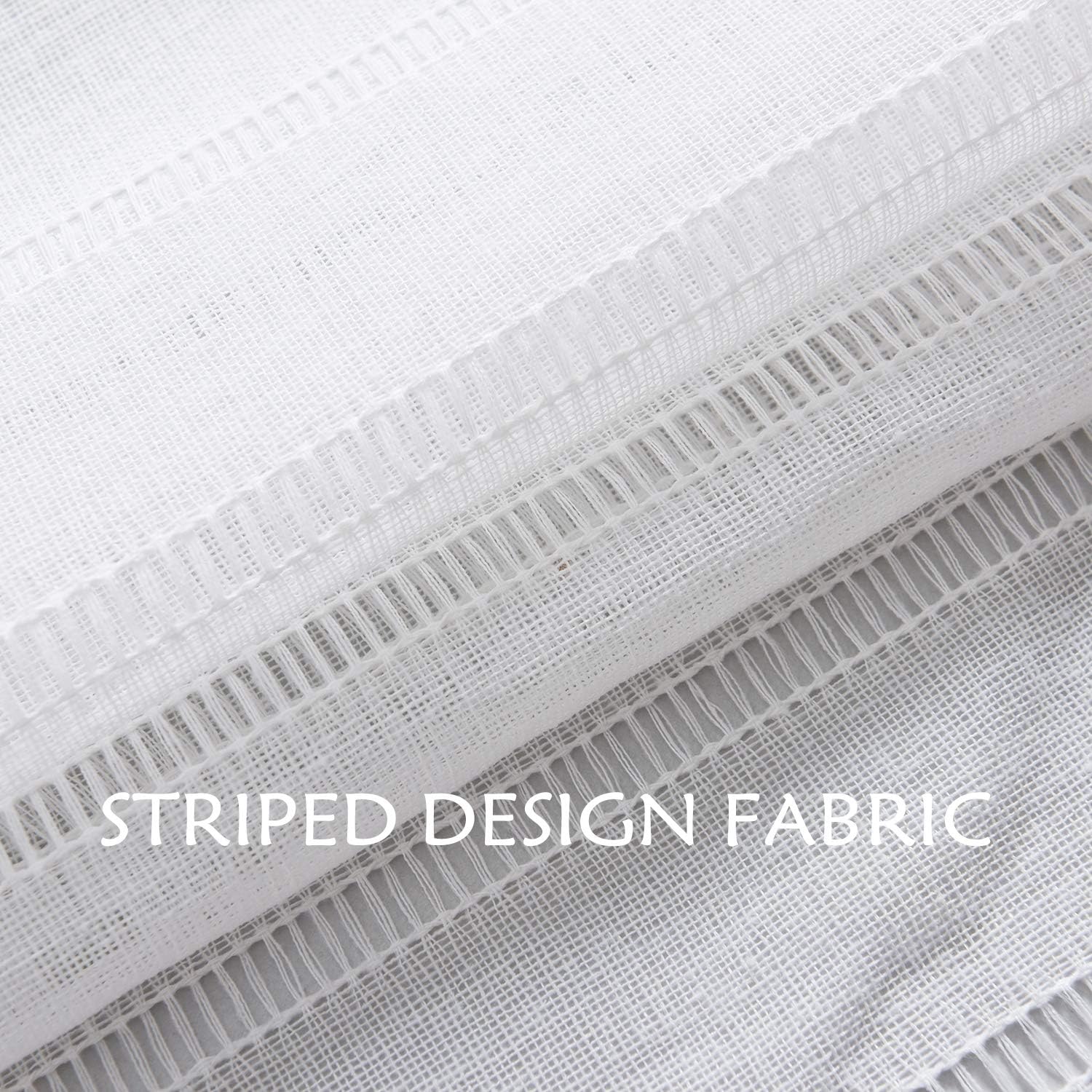 Home Brilliant Striped Semi Sheer Door Panels for Privacy