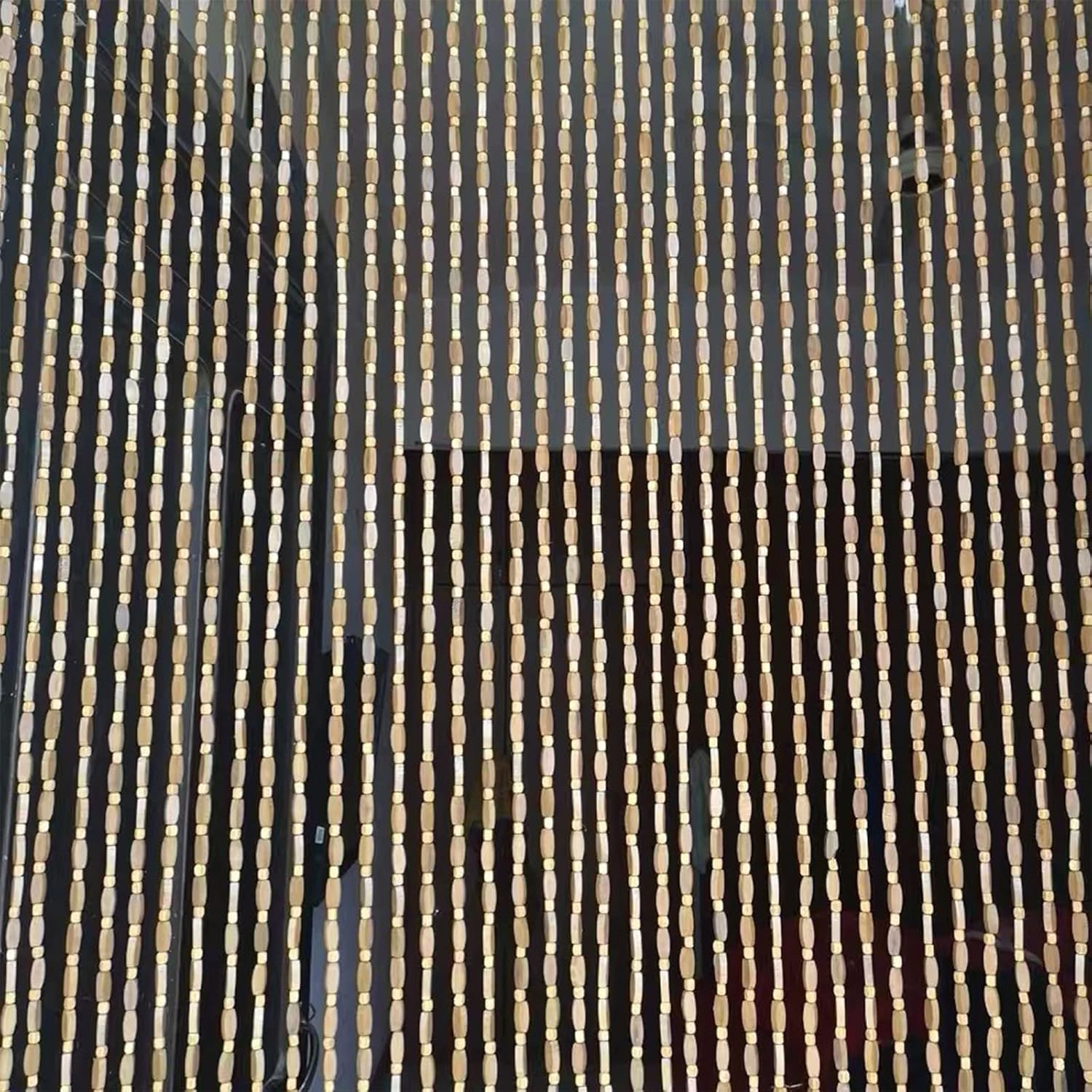 LEOSXA Beaded Door Curtain Bamboo Beads Decorative Partition