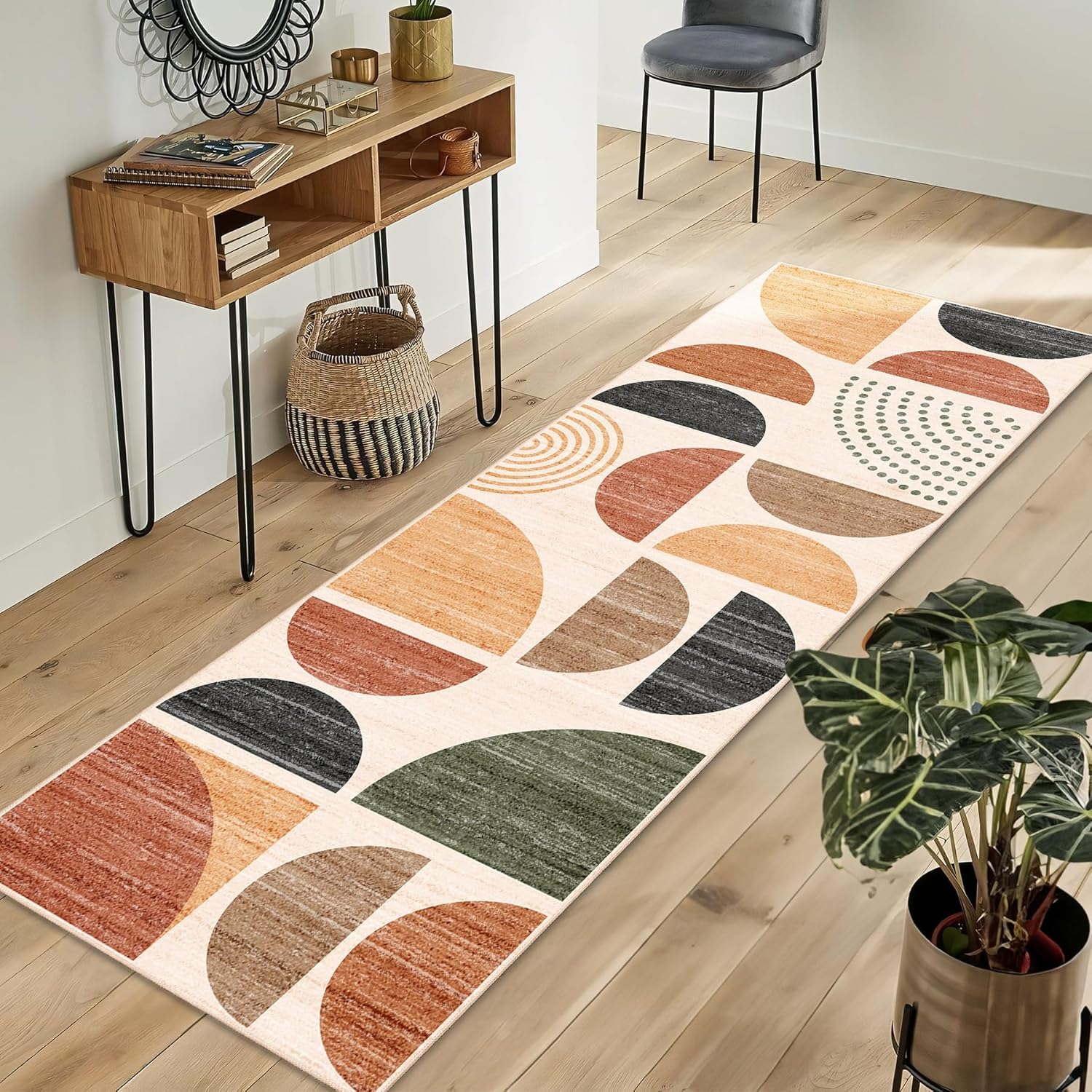 MUJOO Boho Runner Rug 2x6 Washable Area Rug