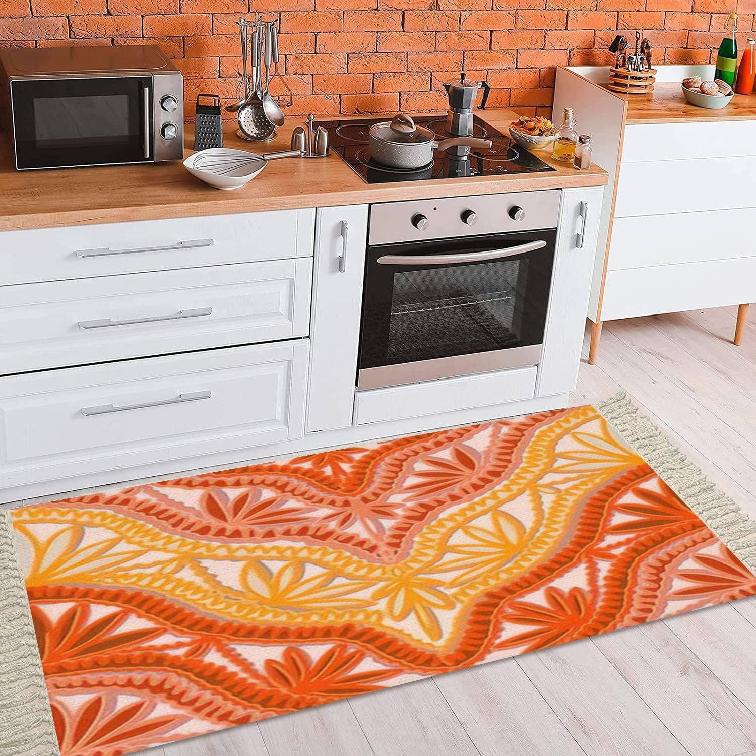 Boho Kid Bedroom Playroom Area Rug with Tassels