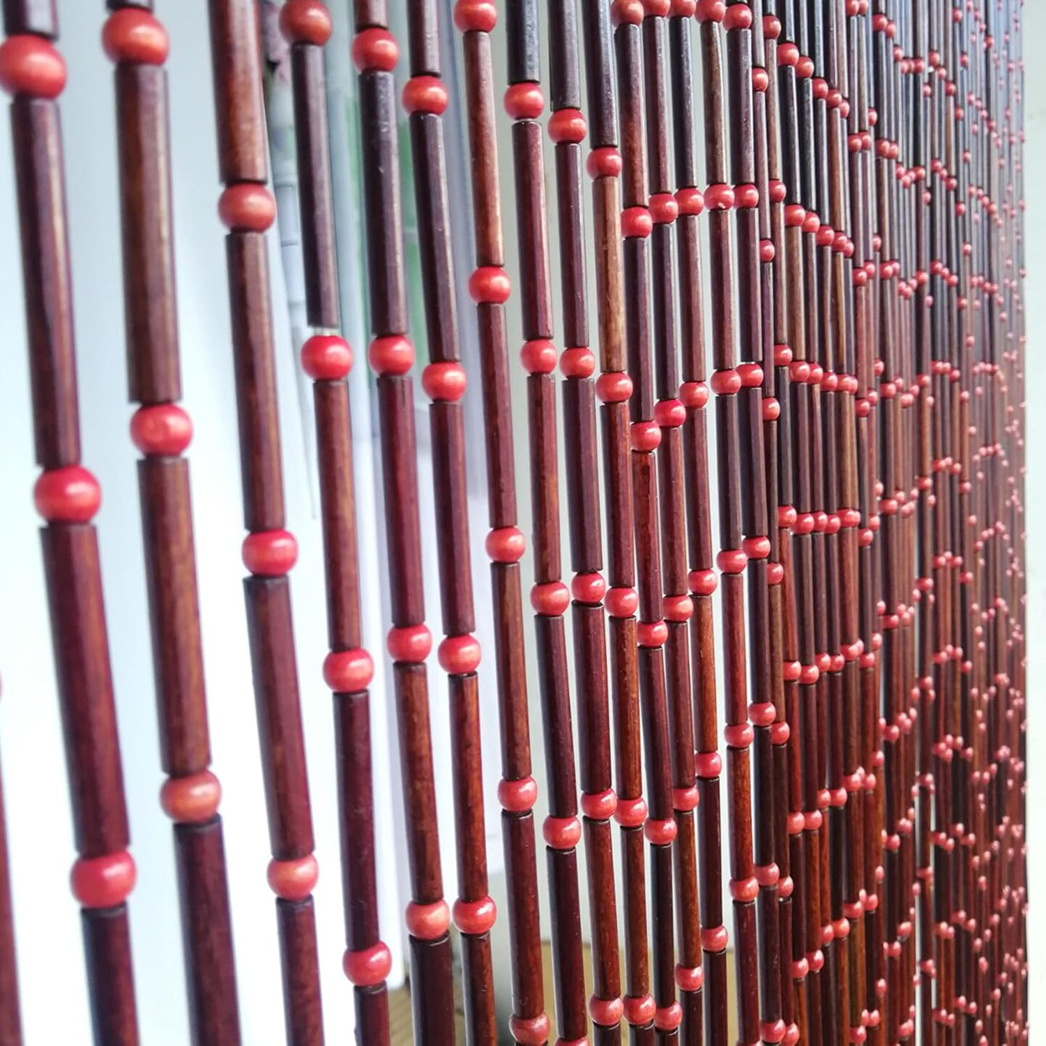 GIVROLDZ Natural Wood Bamboo Beaded Curtain