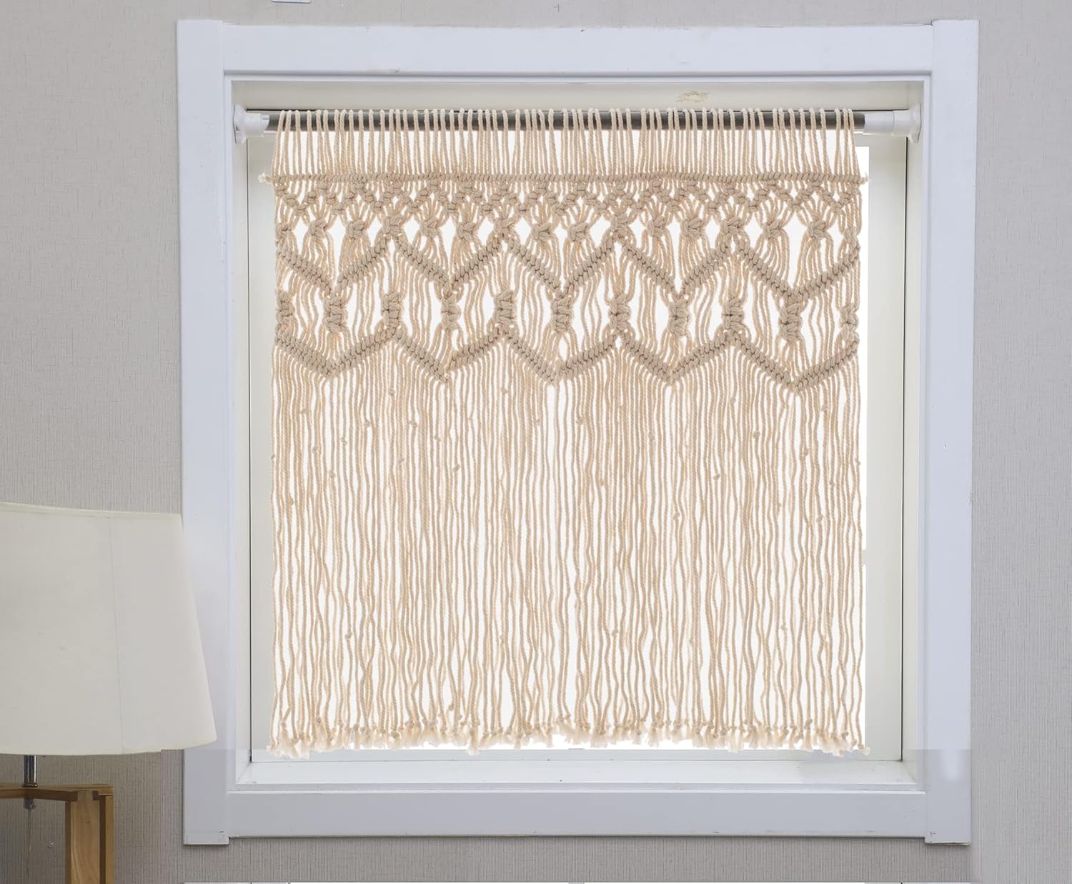 Macrame Boho Curtains for Doorway and Kitchen Valance