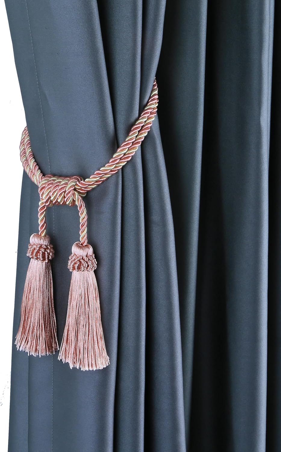 Fenghuangwu Magnetic Curtain Tiebacks Tassel 2 Pack Mix Pink