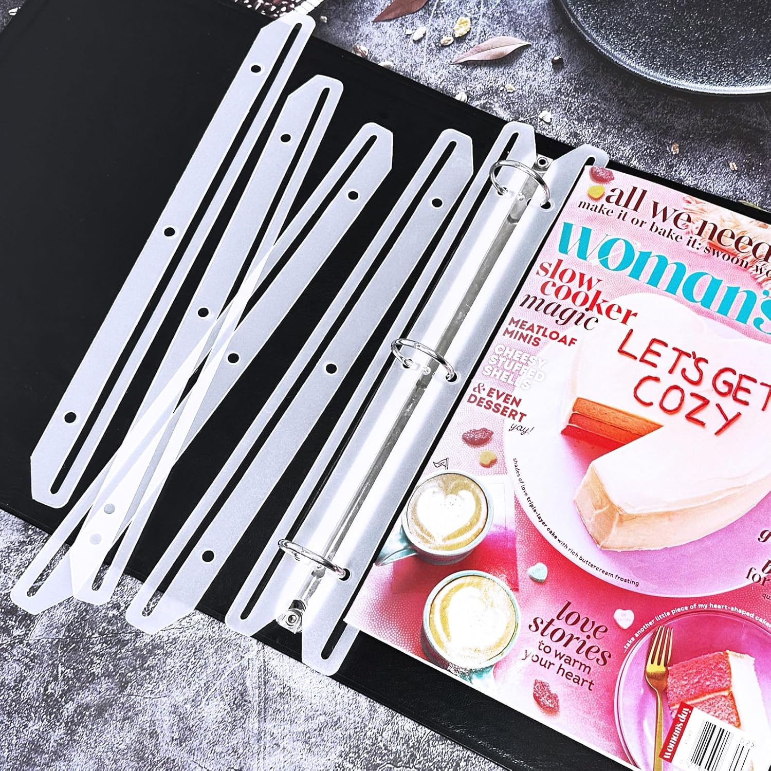 CollectHall Magazine Holders 40 Pack Translucent White 3 Hole Punched