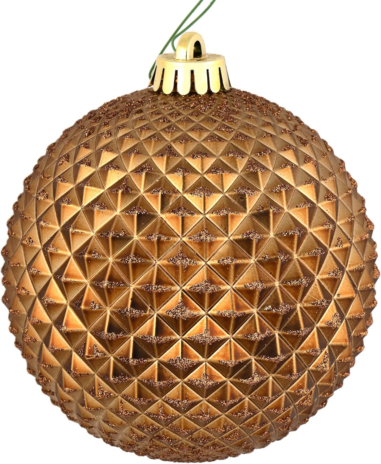 Vickerman 6 Inch Mocha Durian Glitter Ball Ornament
