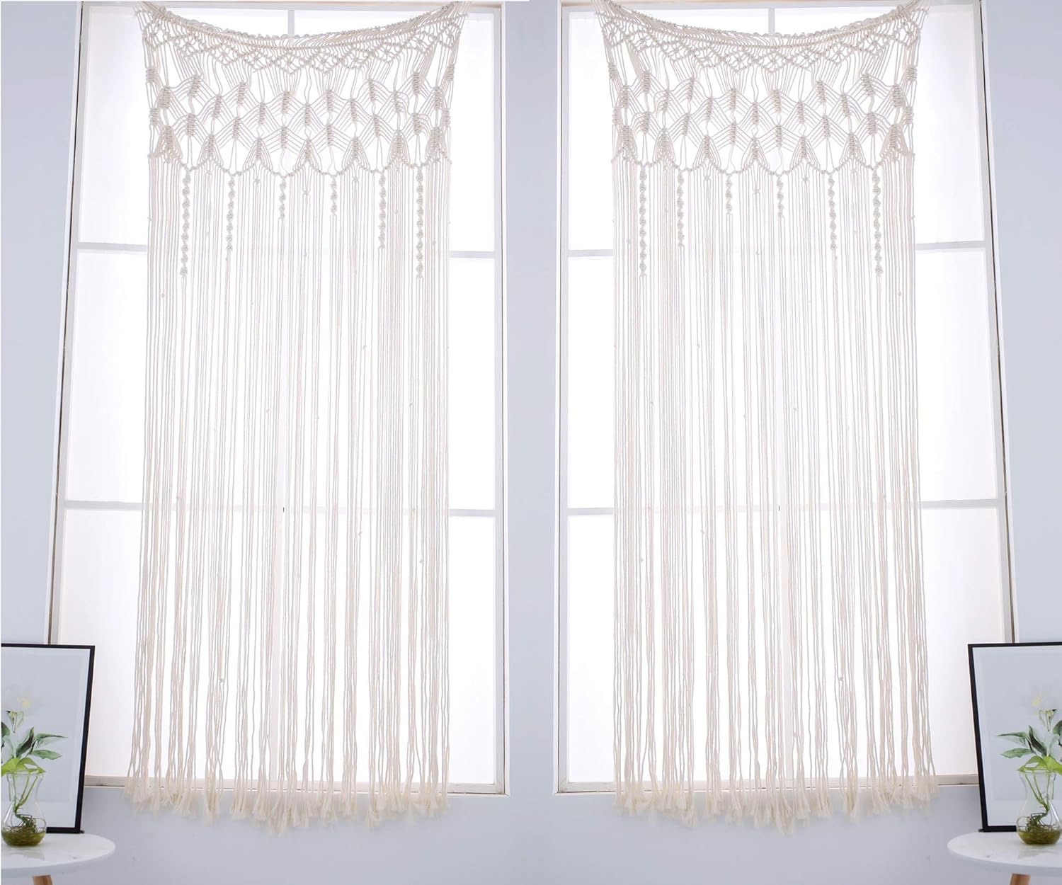 Hysunland Macrame Curtain 30x71 Woven Panel