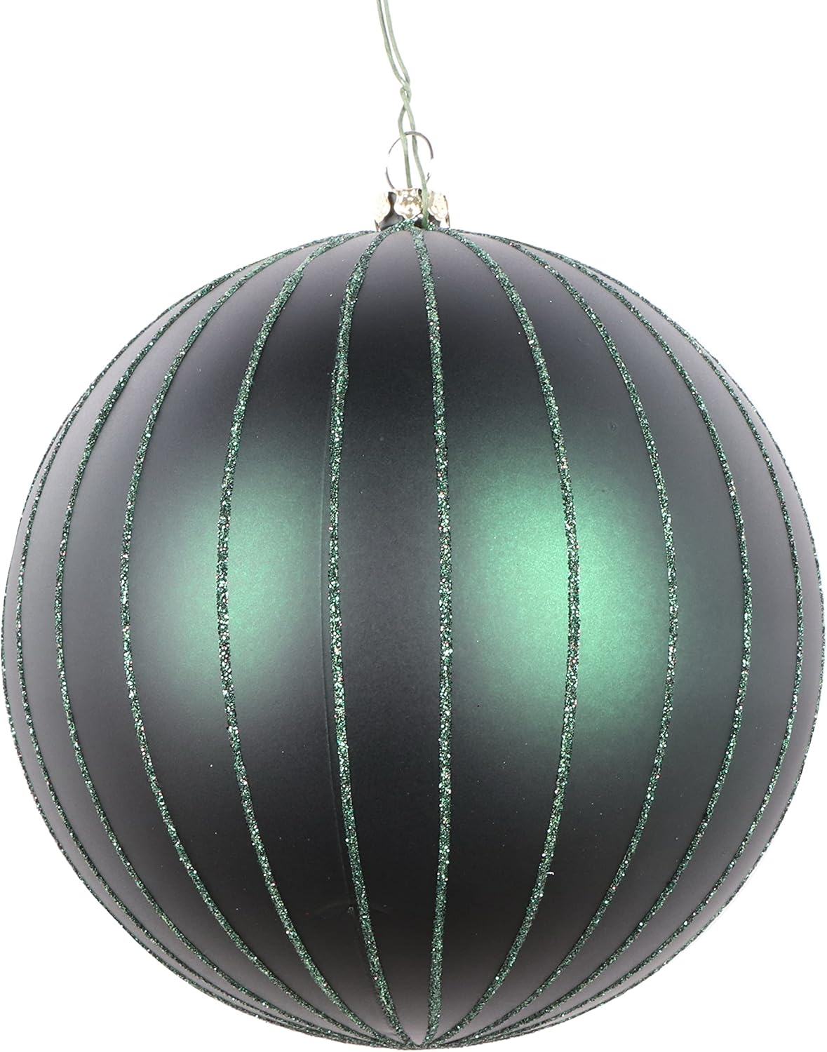 Vickerman 5 Inch Midnight Green Matte Glitter Ball Ornament Set