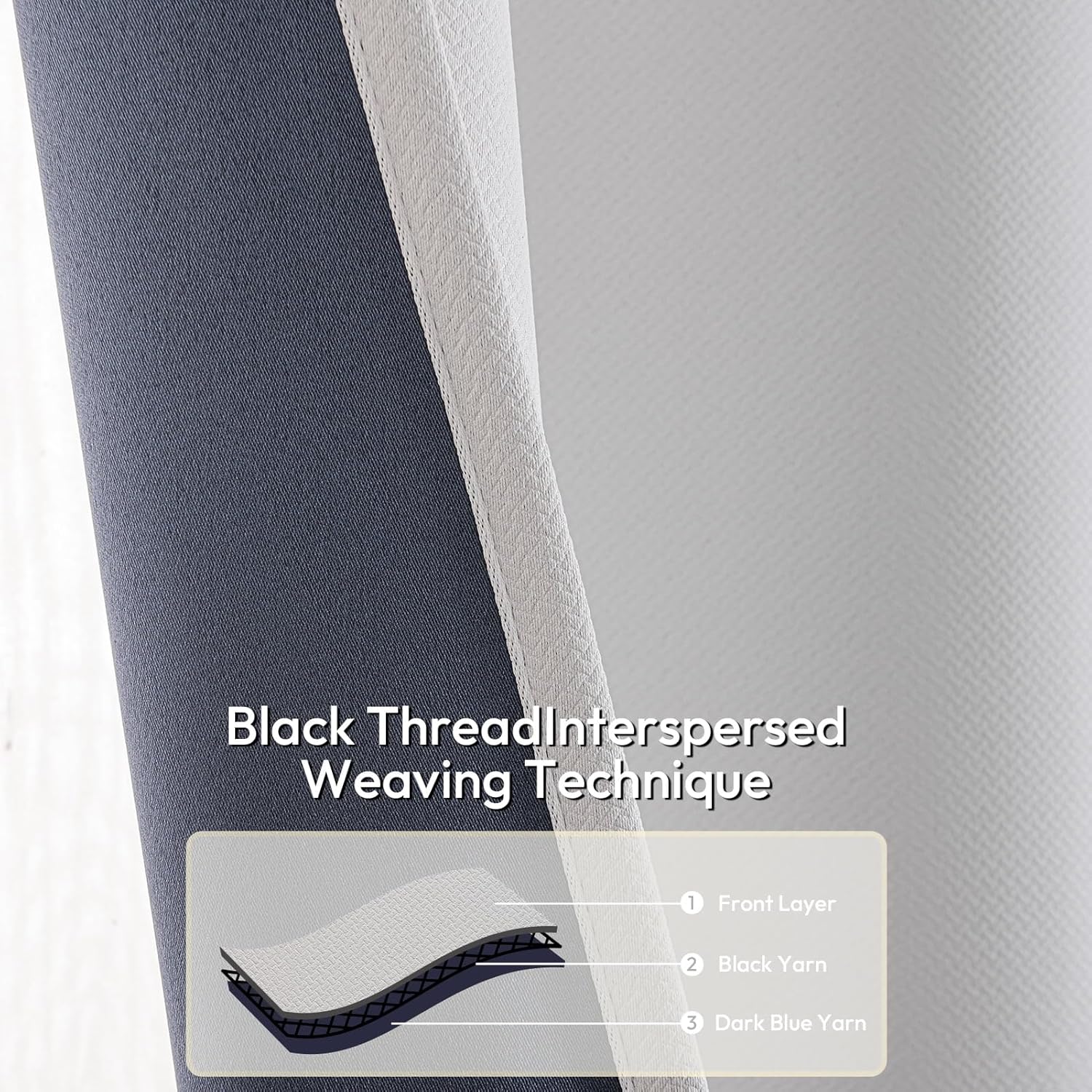 NANPIPER Blackout Curtains 2 Panels Set W38 x L45 Inches