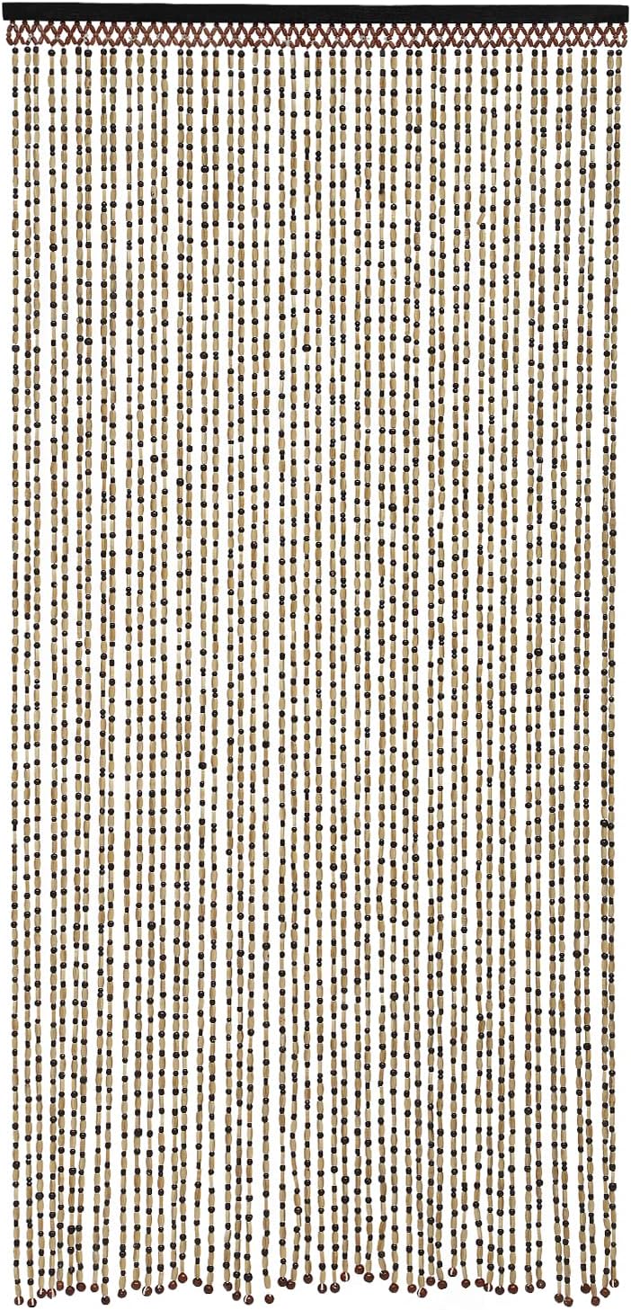 Natural Wood Bamboo Beaded Curtain Room Divider Decorative