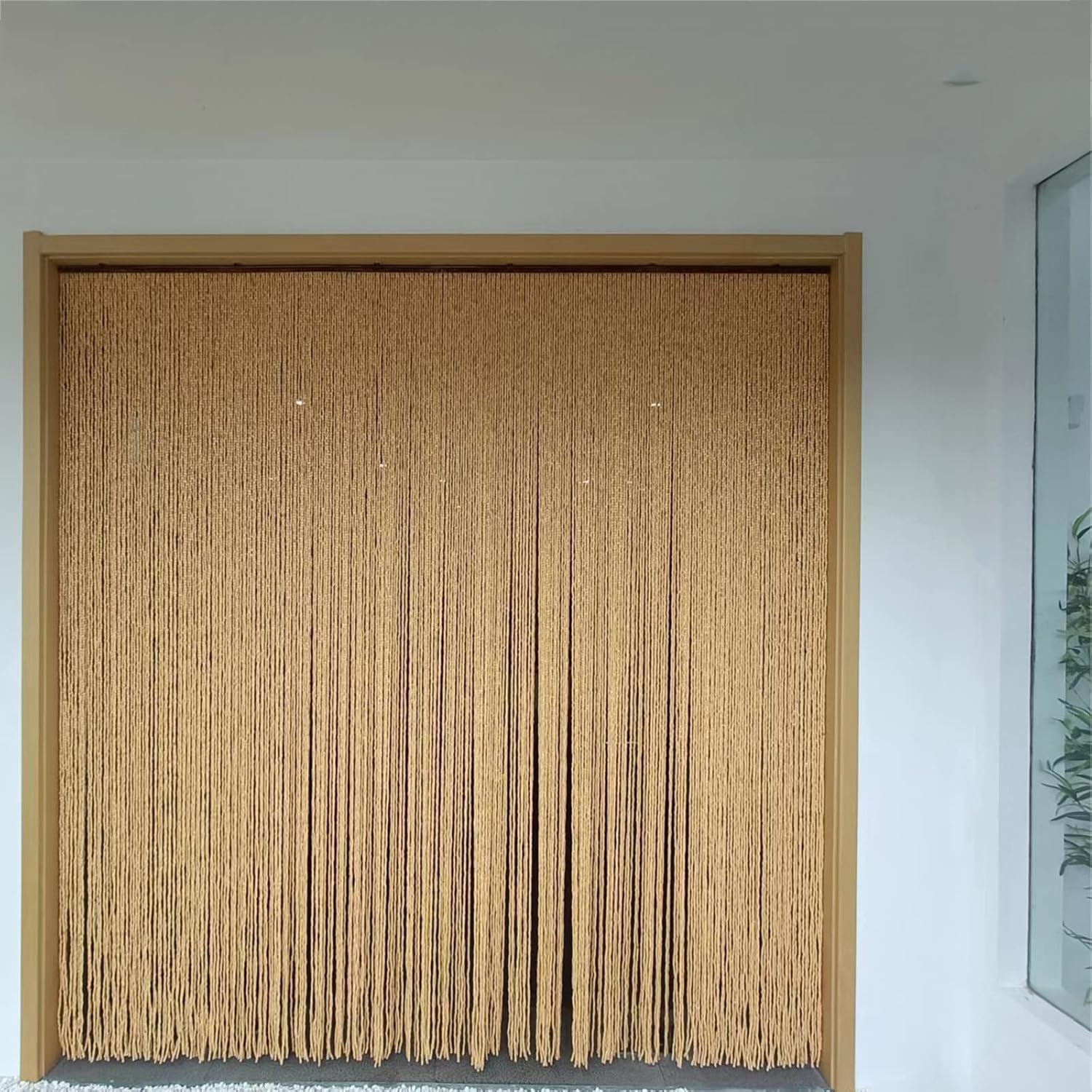 Bamboo Beaded Curtain for Doorway with Accessories