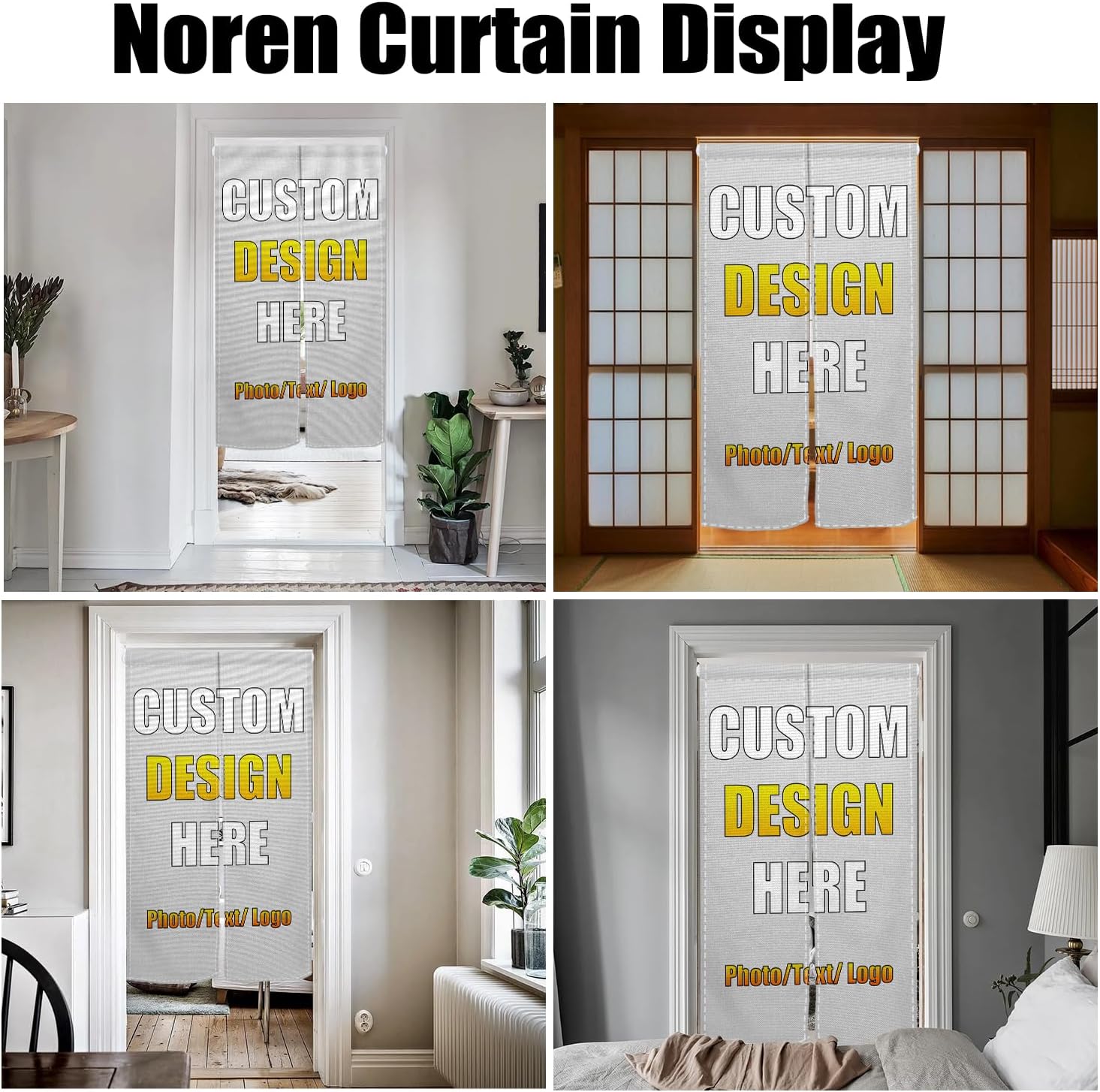 Customize Doorway Curtain with Photo Text Logo Noren