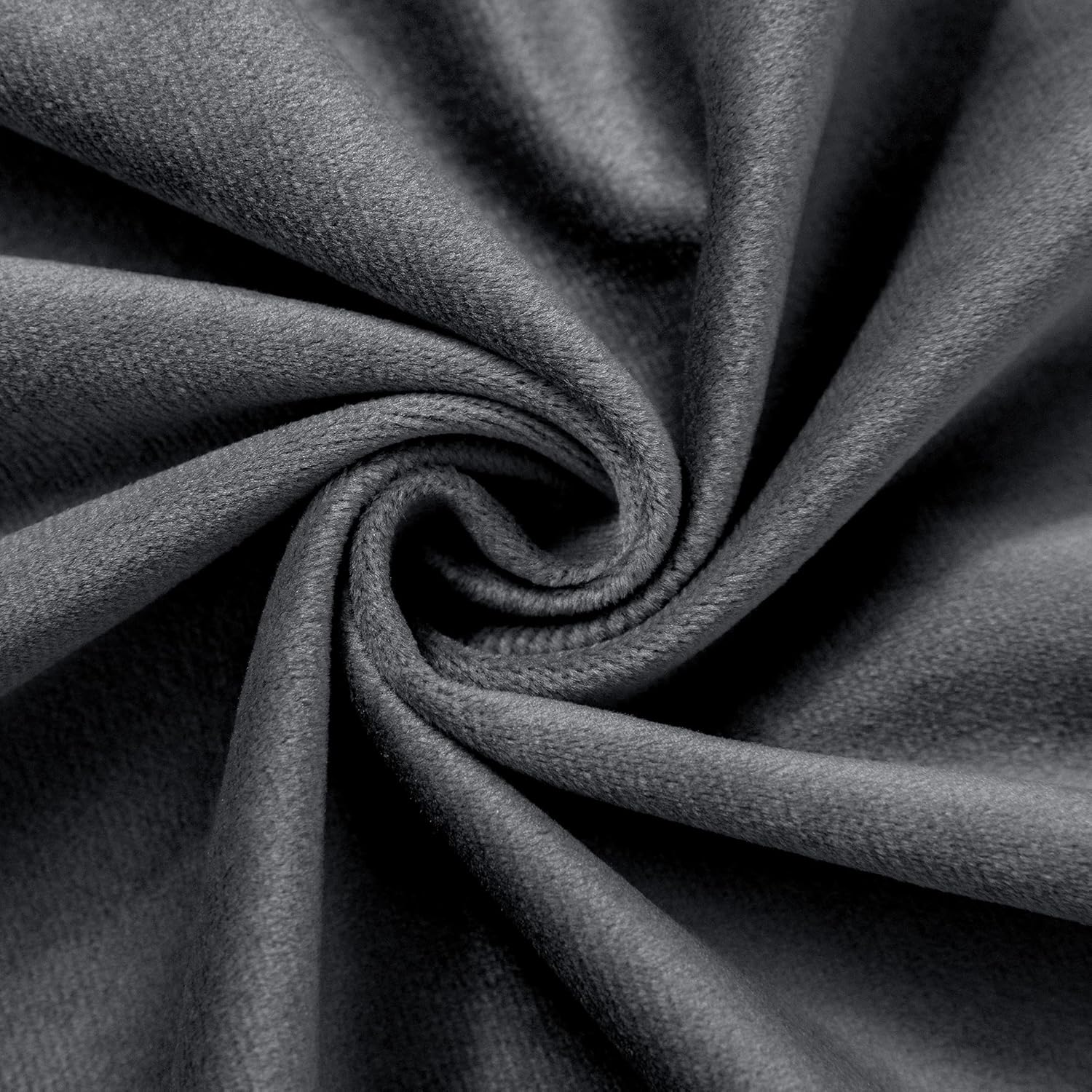 VANASEE Dark Grey Velvet Curtains 84 Inches Long