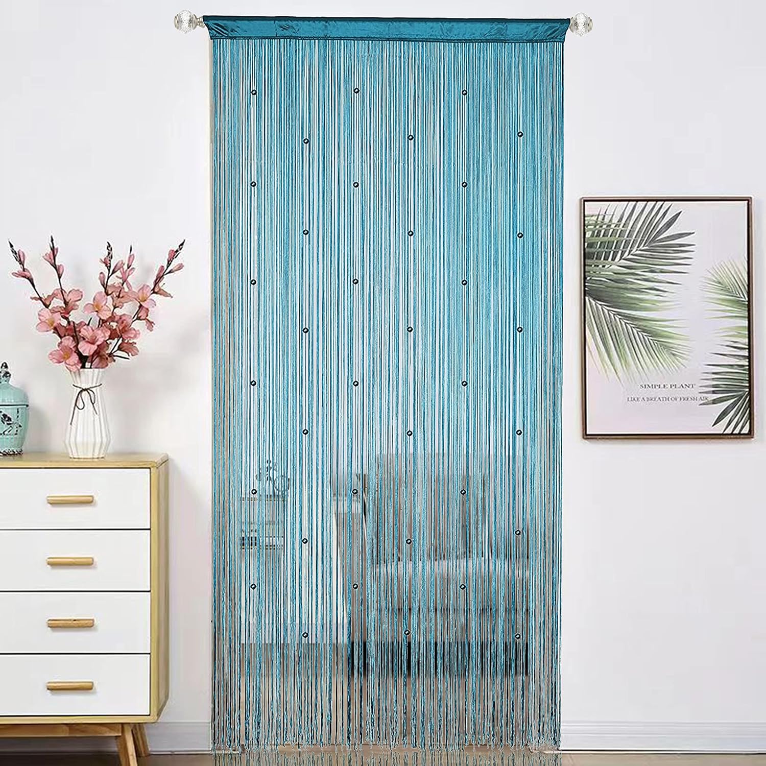 Beaded Curtain with Teal Blue Color 100x200cm