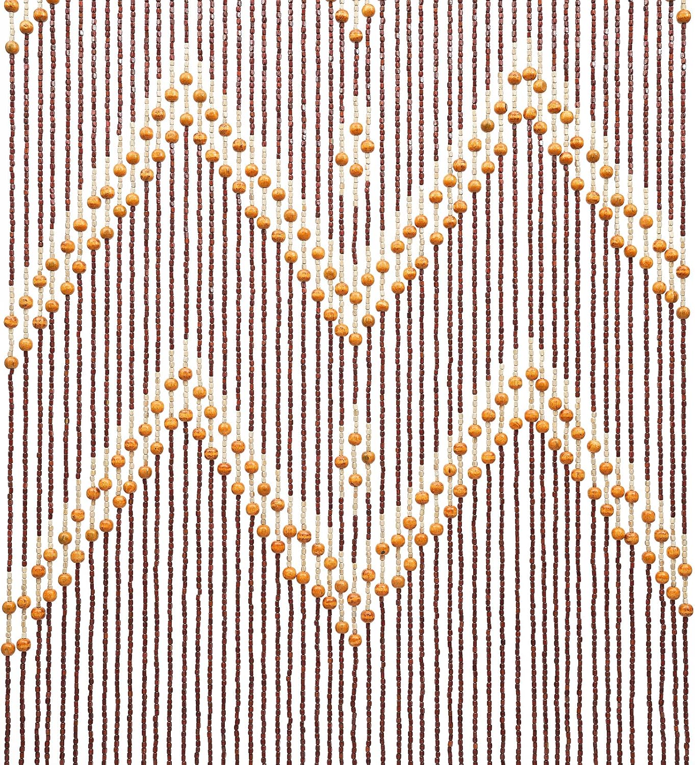 Natural Wood Bamboo Door Beaded Curtain with 52 Beads