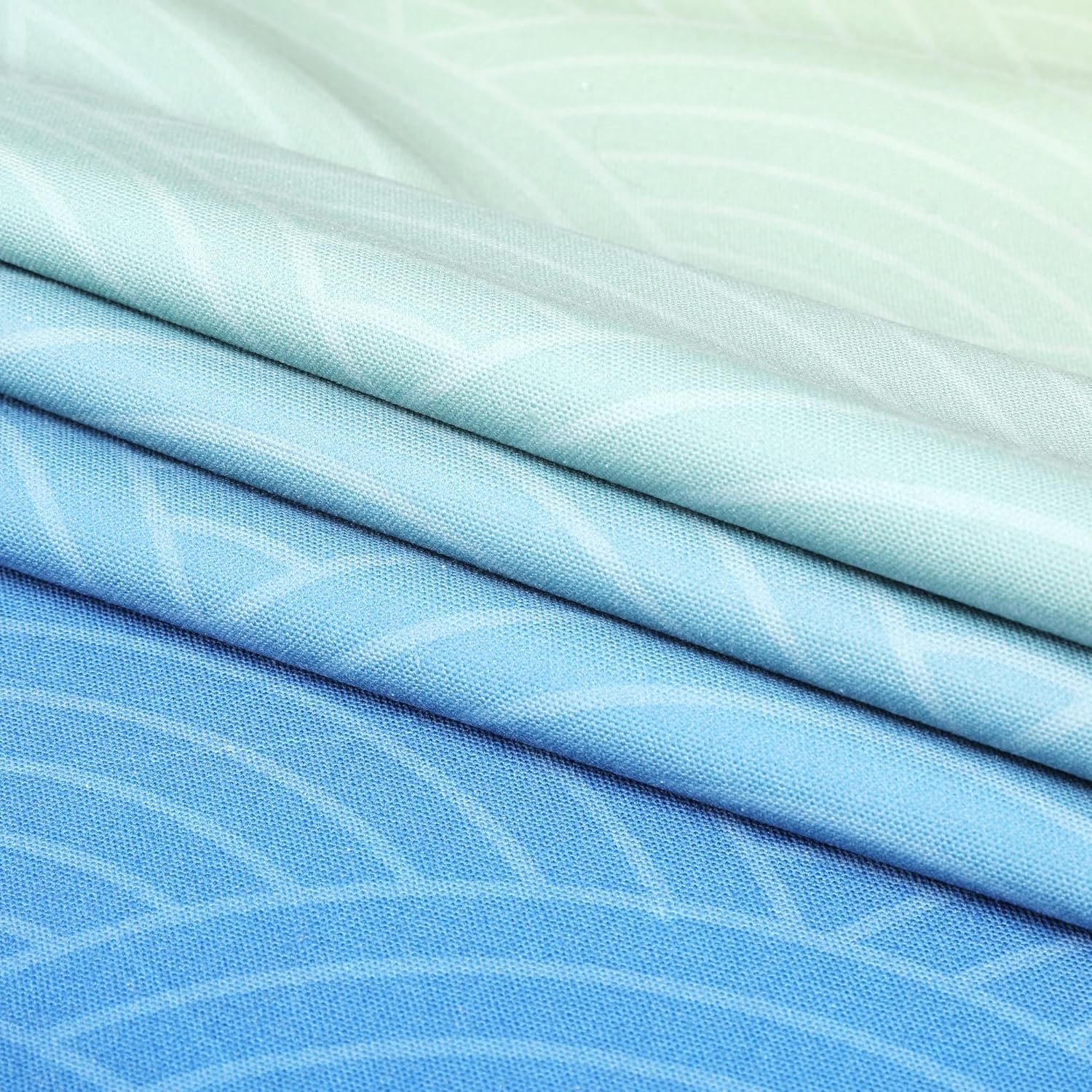 Japanese Noren Door Curtain Blue Beige Wave Pattern