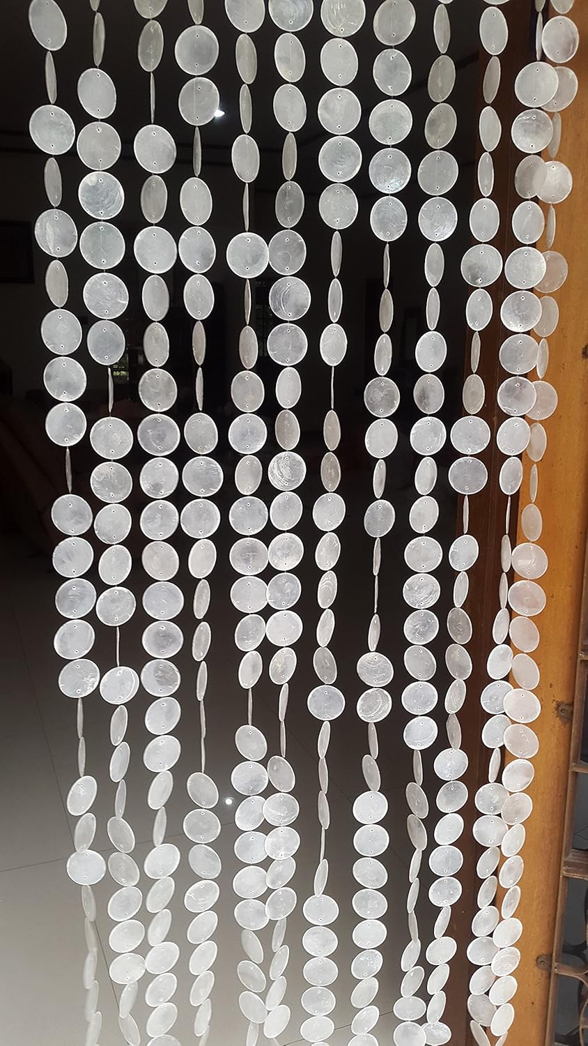 East J Natural Capiz Shell Door Curtain - 10 Strands