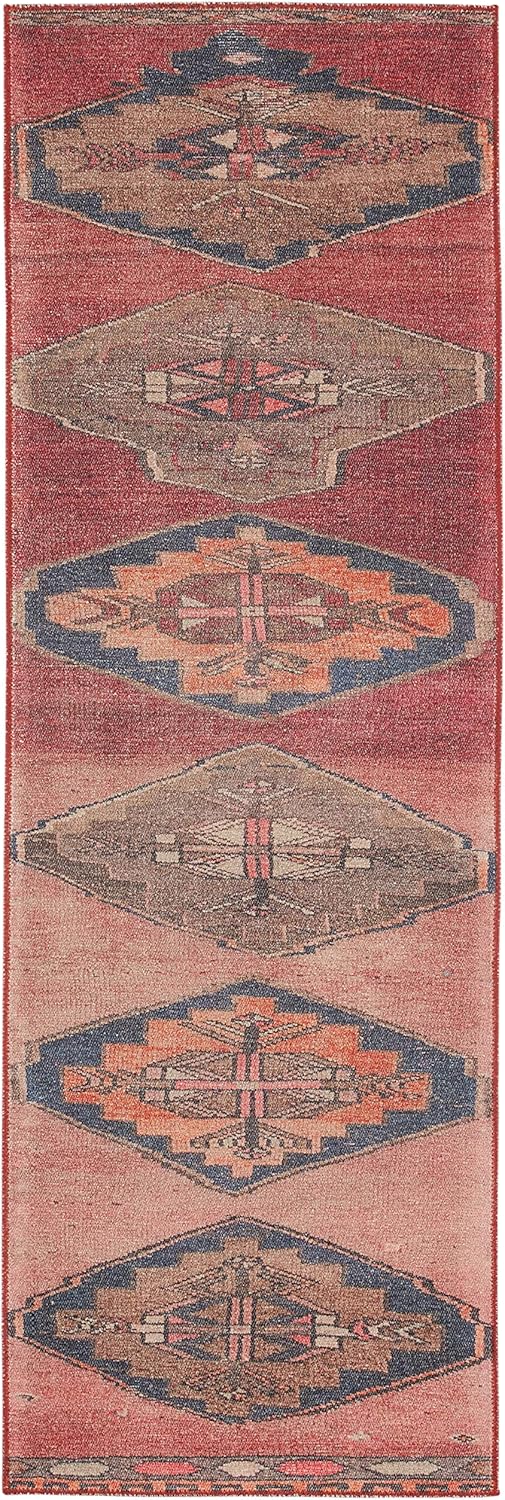 Jaipur Living 2x8 Runner Rug Dark Pink Blue