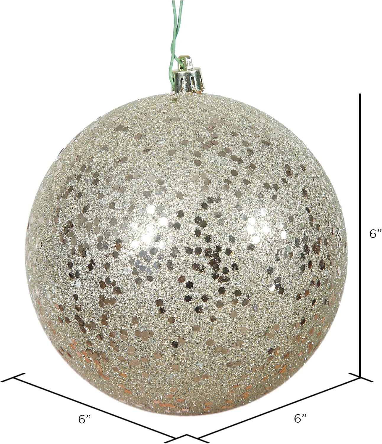 Vickerman 6 Inch Champagne Sequin Ball Ornament