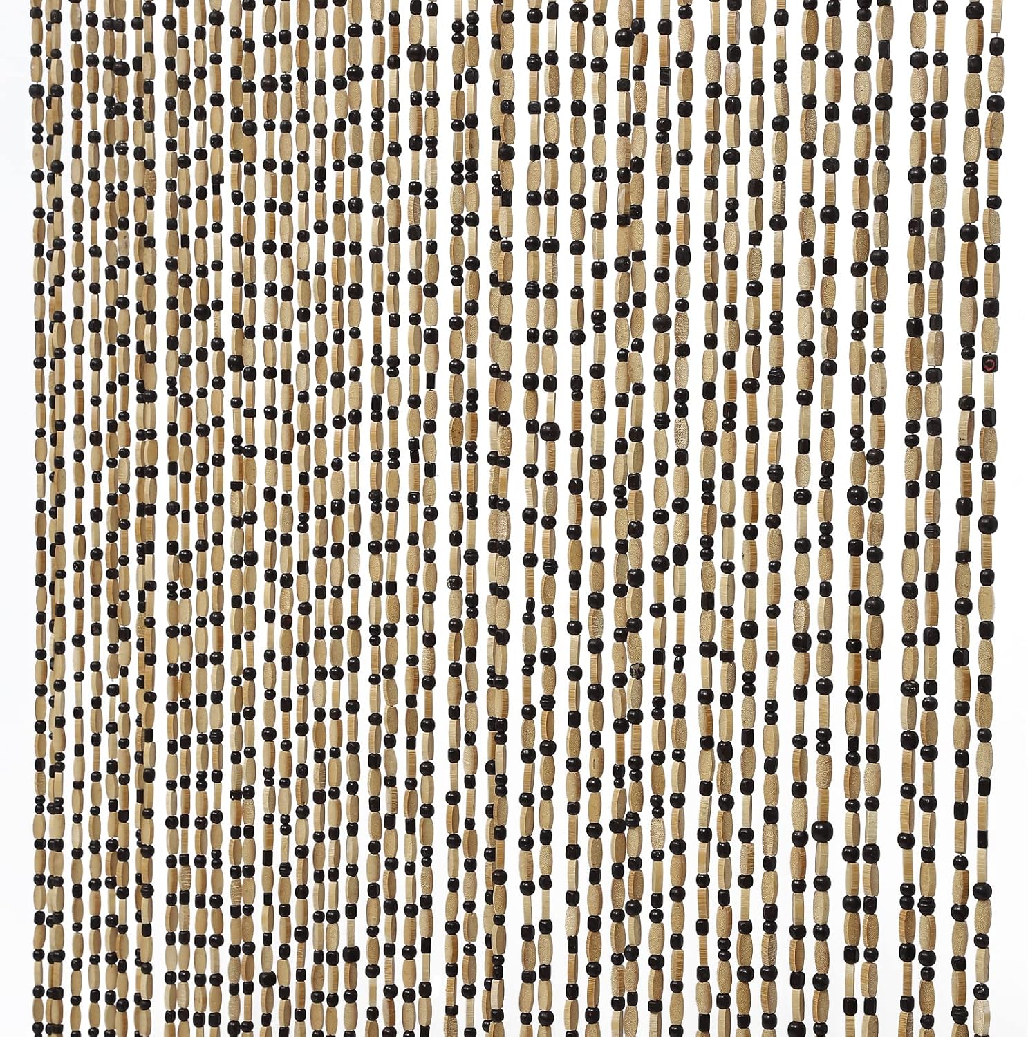 Natural Wood and Bamboo Beaded Curtain 49 Strands