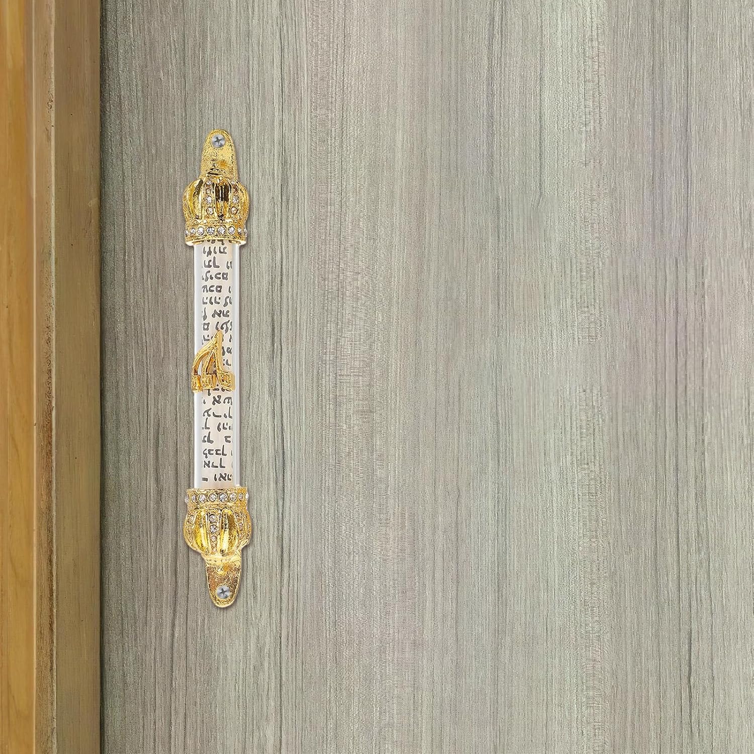 LUOZZY 2pcs Metal Mezuzah with Scroll Door Decor
