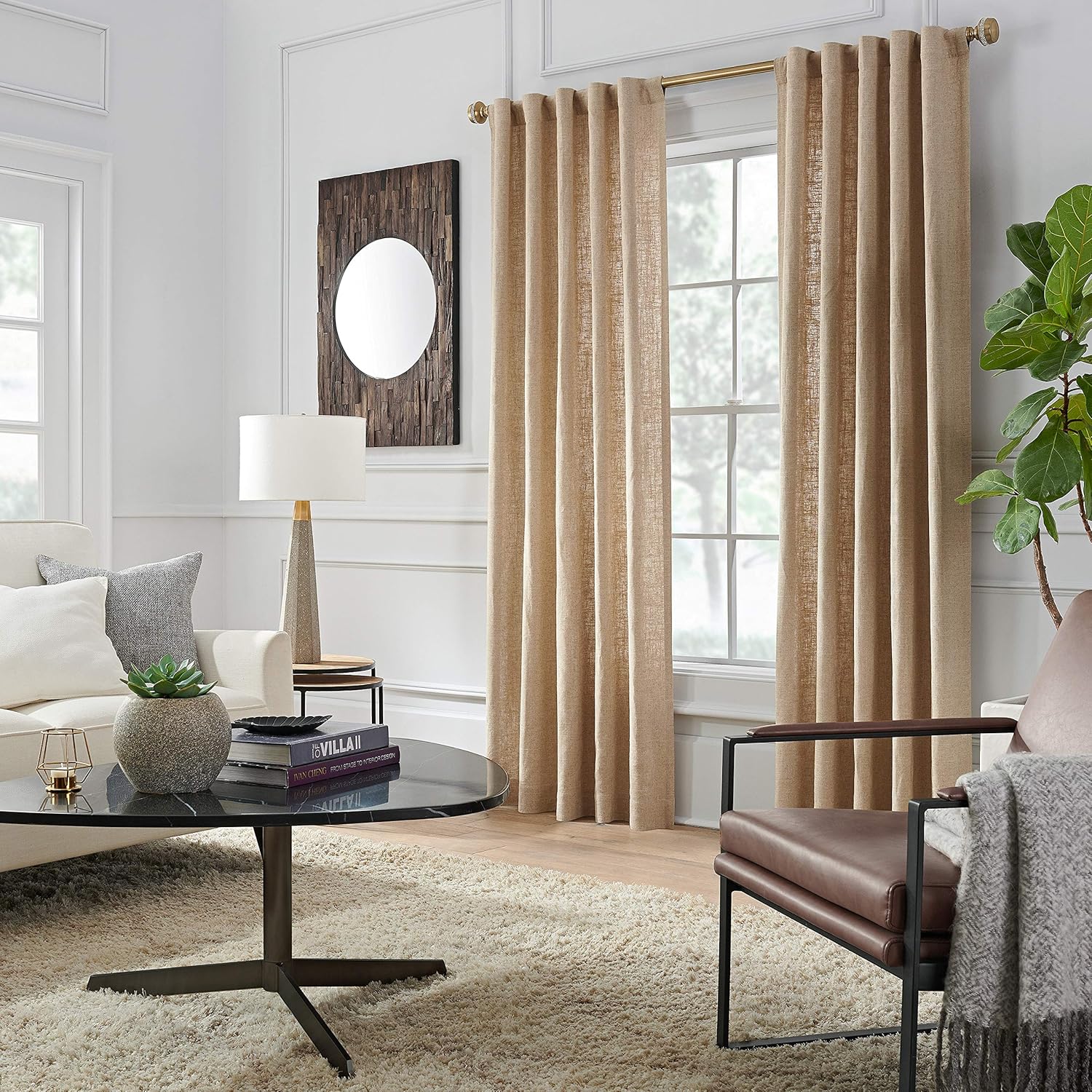 MODE Premium 1 18 Curtain Rod Set with Warm Gold Finials